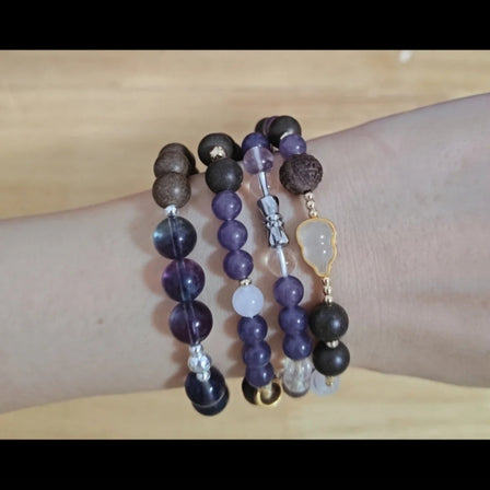 Handcrafted Chinese medicine bracelet with traditional herbs and crystal beads for holistic wellness