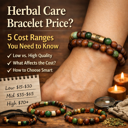 herbal care bracelet price comparison showing different bracelet materials and cost ranges for daily wear