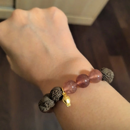 Tao Xi Baihe Yurong Herbal Energy Bracelet – Single Loop Lily Crystal Beads 11mm