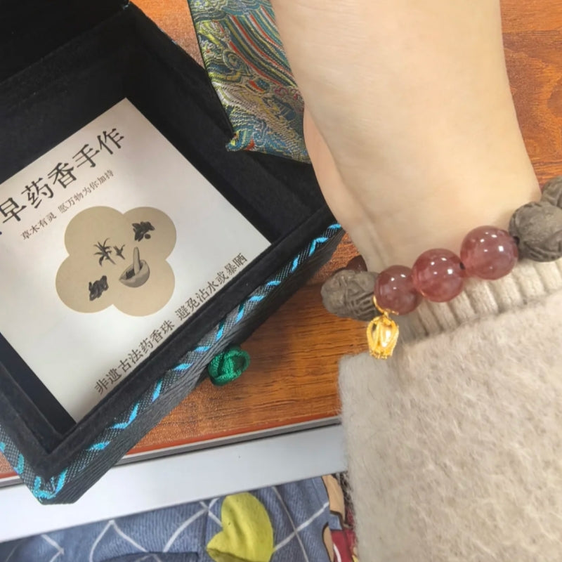 Tao Xi Meigui Changqing Herbal Energy Bracelet – Single Loop Rose Crystal Beads 11mm