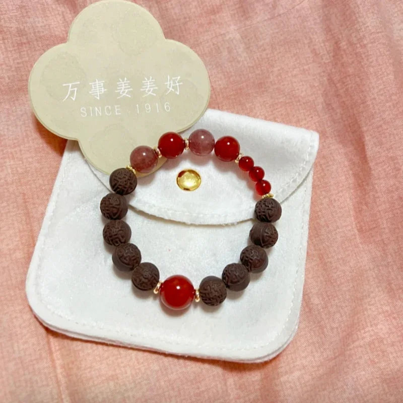 Chiyan Mianyun Anmeng Herbal Energy Bracelet – Single Loop 10-11mm Xi Beads Crystal Bracelet