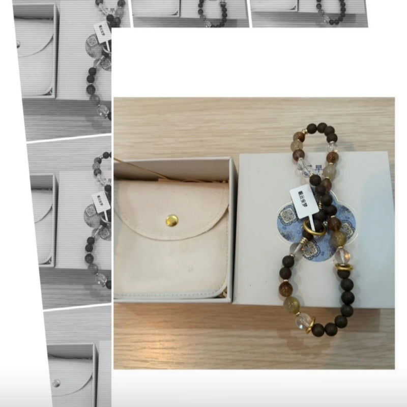 Double Loop Natural Herbal Beads Bracelet