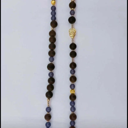 Handcrafted Ziyanfu Yulan Qingti herbal crystal bracelet with magnolia and herbal beads