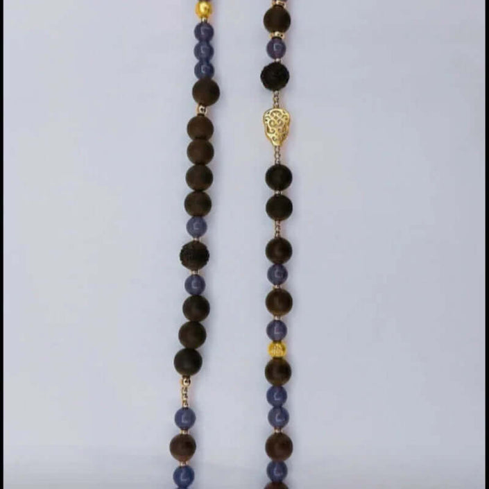 Handcrafted Ziyanfu Yulan Qingti herbal crystal bracelet with magnolia and herbal beads