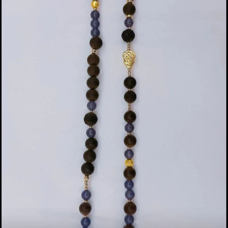 Handcrafted Ziyanfu Yulan Qingti herbal crystal bracelet with magnolia and herbal beads