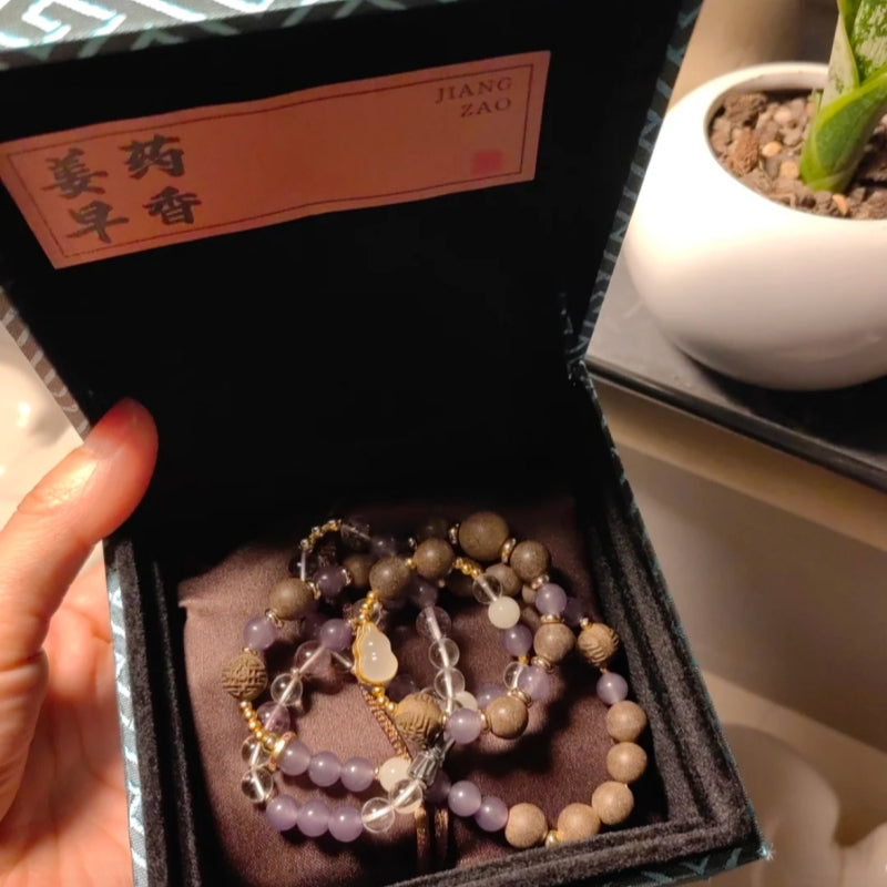 Laxne Ziyanfu Magnolia Tranquility Bracelet – crystal bead detail