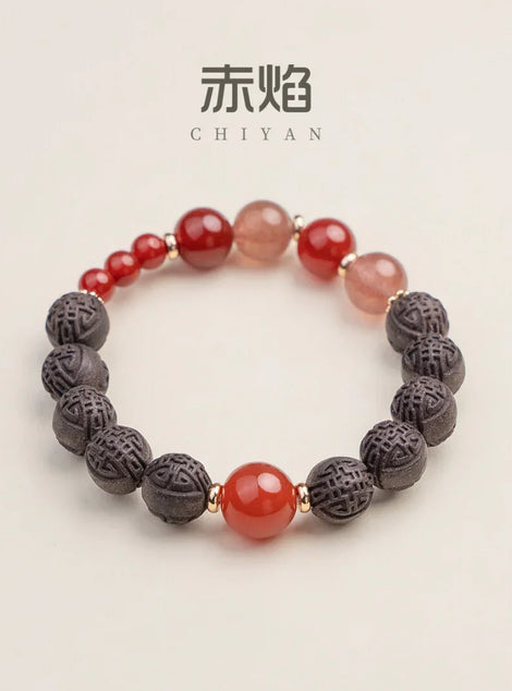 Chiyan Yulan Qingti Herbal Energy Bracelet – Single Loop 10-11mm Xi Beads Crystal Bracelet