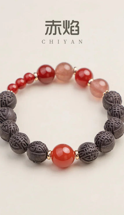 Chiyan Yulan Qingti Herbal Energy Bracelet – Single Loop 10-11mm Xi Beads Crystal Bracelet