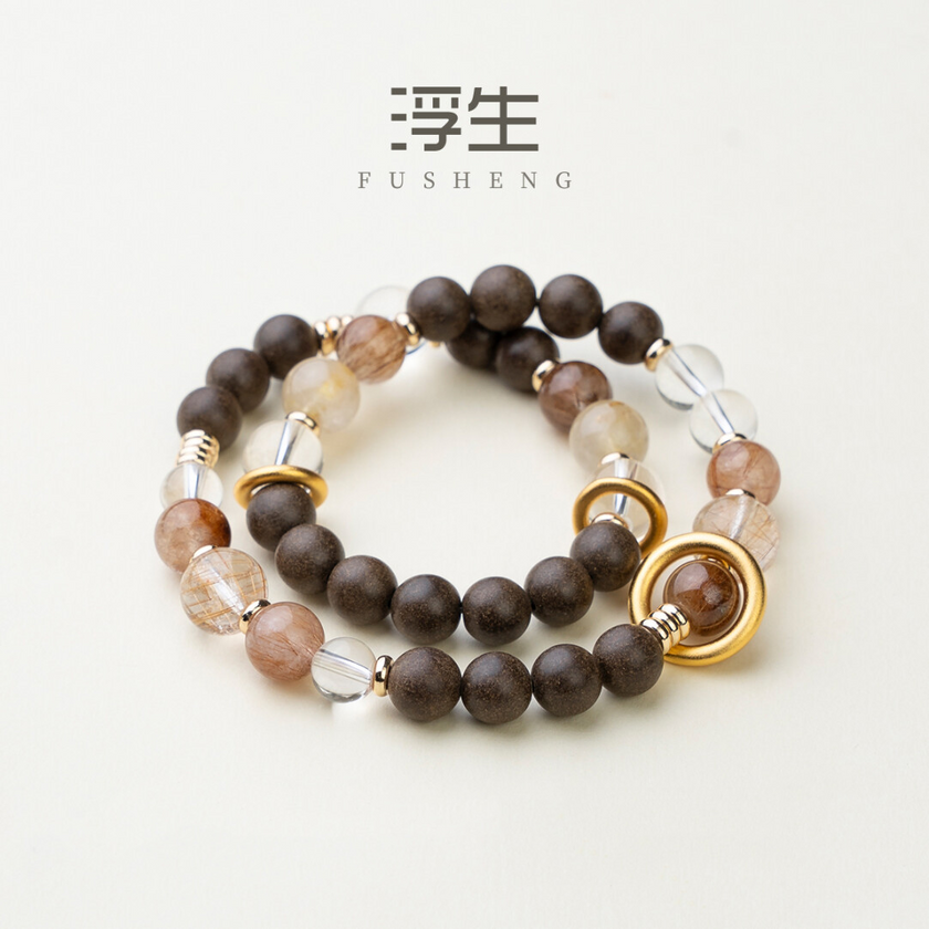 Fusheng Meigui Changqing Herbal Energy Bracelet | Handcrafted Chinese Medicine Crystal Bracelet