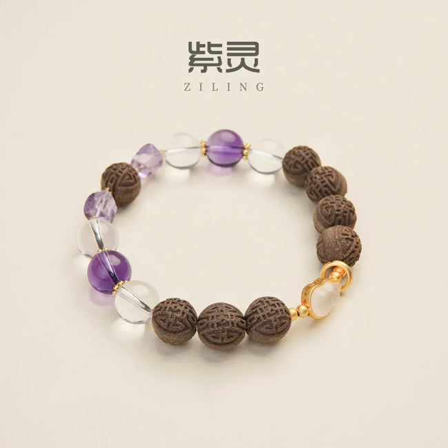 Ziling Baihe Yurong Herbal Energy Bracelet | Authentic Chinese Herbal Crystal Jewelry