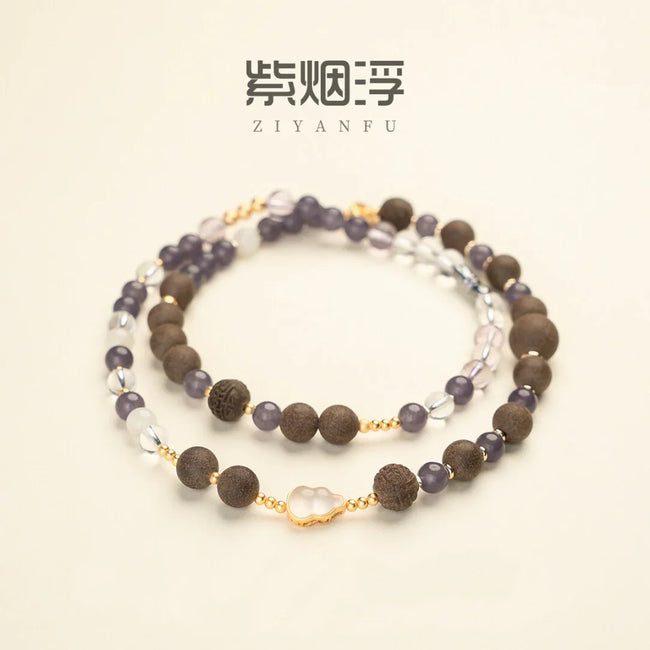 Ziyanfu Baihe Yurong Chinese Medicine Energy Bracelet showcasing unique herbal beads